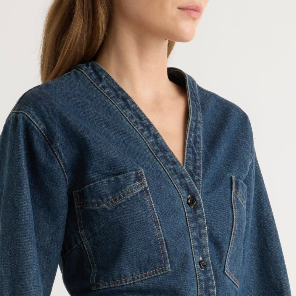 NWOT Modern Citizen Structured-Sleeve Denim Jacket Medium